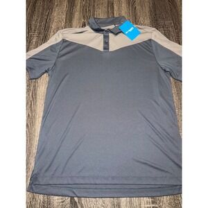 Columbia Omni-Wick The Turn Polo Shirt Gray Colorblock Golf Performance M